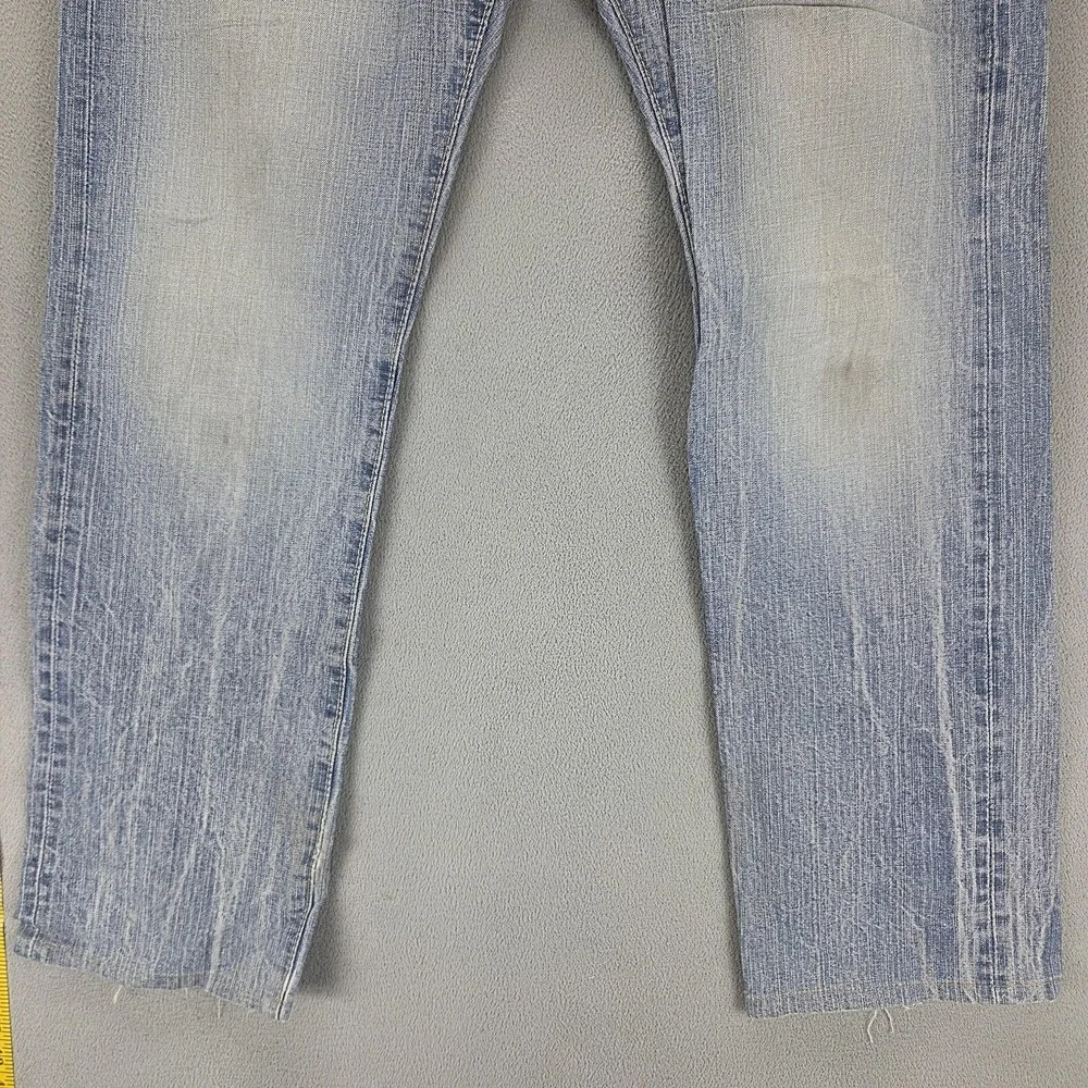Edwin Jeans Mens Blue Selvedge 505BXX Whiskers Thrashed Light Wash Fits 29x30